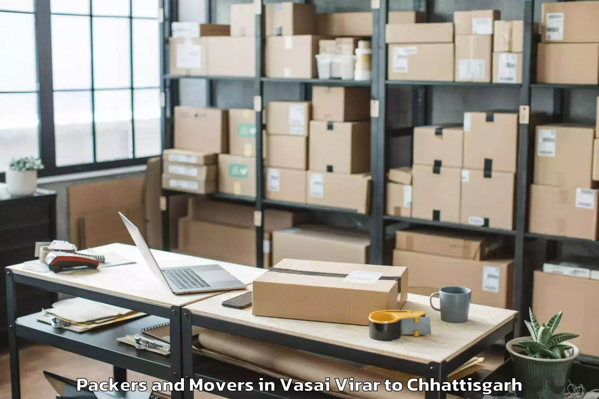 Leading Vasai Virar to Mats University Aarang Packers And Movers Provider